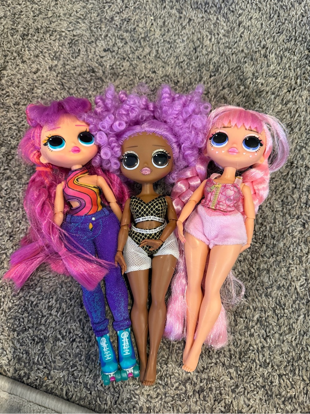 Set of 3 L.O.L with accessories Fashion Dolls in Pink & Purple Styles